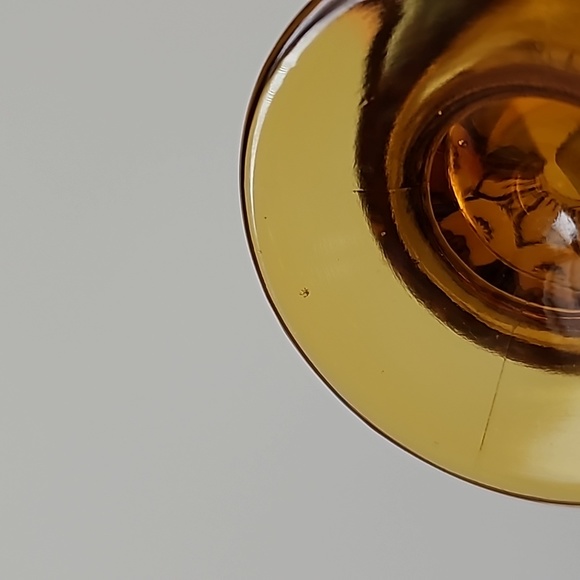 Vintage L.E. Smith Moon and Star Amber 3 5/8" Juice Glass - Picture 4 of 7